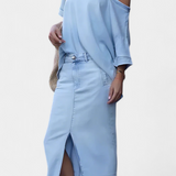 Apolonia Conjunto Vaquero Asimétrico Denim Exclusivo