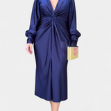 Alouette Vestido Largo Monocromático Con Cuello V Exclusivo