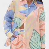 Lumina Conjunto Tropical Premium Camisa Shorts Cintura Alta