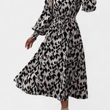 Nerin Vestido A Line Leopardo Exclusivo Cintura Ajustable
