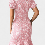Champel Vestido Midi Floral Exclusiva Mangas Abullonadas