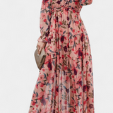 Keti Vestido Maxi Colección Floral Mangas Largas Exclusivas