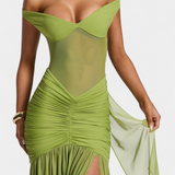 Therese Vestido Milk Silk Fruncido Esculpido Exclusivo