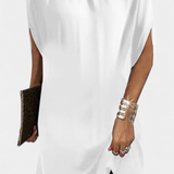 Haruna Vestido Midi Atemporal Monocromo Redondo Élite