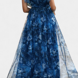 Mariana Vestido Largo Chifón Floral Aireado Exclusivo