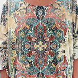 Omari Blusa Holgada Estampado Bohemio Retro Exclusiva