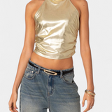 Anna Top Halter Metálico Karter Colección Exclusiva