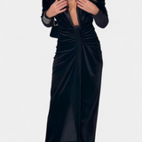 LaVerna Vestido Largo De Terciopelo Dorado Colección Privada