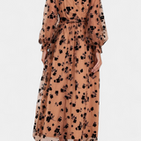 Iolanda Vestido Maxi de Encaje Floral Mangas Linterna Elite