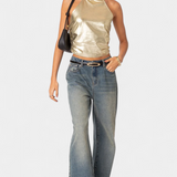 Anna Top Halter Metálico Karter Colección Exclusiva