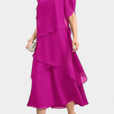 Cornelia Vestido de Chiffon Silueta Flotante Exclusivo