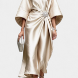 Ubelia Vestido Largo Satén Brillo Luxe Colección Exclusiva