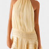 Azucena Vestido Mini Espalda Abierta Cintura Plisada Elite