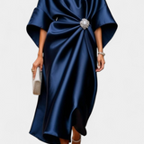 Ubelia Vestido Largo Satén Brillo Luxe Colección Exclusiva
