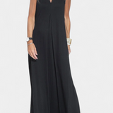 Felisa Vestido Maxi Sin Mangas Crepé Liso Exclusiva
