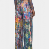 Luna Jeans Pantalón Pierna Ancha Estampado Artístico Denim
