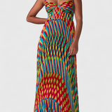 Janis Vestido Maxi Estampado Artístico Pintado a Mano