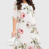 Tameka Vestido Gasa Fluida Pétalos Colección Privada