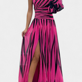 Bethania Vestido Maxi Rayas Un Solo Hombro Colección Elite