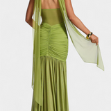 Therese Vestido Milk Silk Fruncido Esculpido Exclusivo