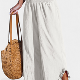 Martina Pantalón Palazzo Talle Alto Lino Exclusivo Volantes