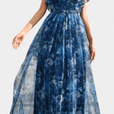 Mariana Vestido Largo Chifón Floral Aireado Exclusivo