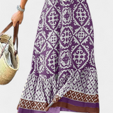 Isabel Falda Maxi Estampada Con Volante Verano Exclusiva
