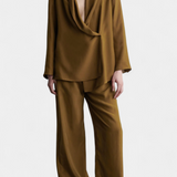 Sue Conjunto Limitado Blazer Solapas Chal Pantalones Viscosa