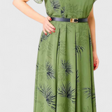 Lupita Vestido Midi De Chiffon Verde Con Corte En A Edición