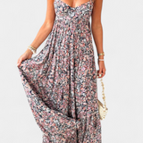Reyna Vestido Maxi Floral Espalda Abierta Exclusiva