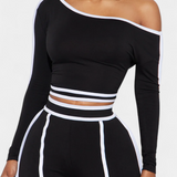 Krystelle Conjunto Off Shoulder Pantalón Recto Exclusivo
