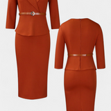 Palamos Vestido Midi Entallado Con Cinturón Premium