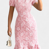 Champel Vestido Midi Floral Exclusiva Mangas Abullonadas