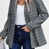 Calico Blazer Peplum Cuadros Colección Exclusiva Urbana