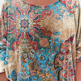 Omari Blusa Holgada Estampado Bohemio Retro Exclusiva