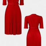 Zandie Vestido Pliegues Colección Botones Decorativos Elite
