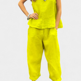 Leona Conjunto Chaleco Pantalón Algodón Lino Exclusivo