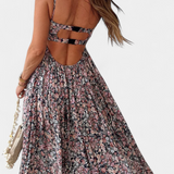 Reyna Vestido Maxi Floral Espalda Abierta Exclusiva