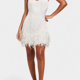 Sheril Vestido Mini De Plumas Colección Exclusiva Noche