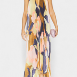 Giselle Vestido Largo Plisado Escote Halter Exclusivo