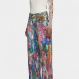 Luna Jeans Pantalón Pierna Ancha Estampado Artístico Denim