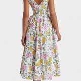 Margie Vestido Midi Estampado Floral Romántico Exclusivo