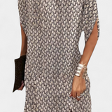 Haruna Vestido Midi Atemporal Monocromo Redondo Élite