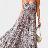 Reyna Vestido Maxi Floral Espalda Abierta Exclusiva