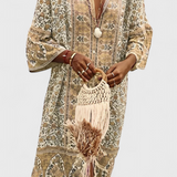 Chinara Vestido Largo Boho con Bordado Étnico Exclusivo
