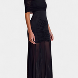 Alodia Vestido Maxi Hombros Con Capa De Malla Exclusivo