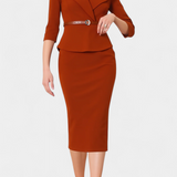 Palamos Vestido Midi Entallado Con Cinturón Premium
