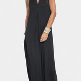 Felisa Vestido Maxi Sin Mangas Crepé Liso Exclusiva