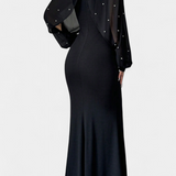 Atenea Vestido Halter De Malla Con Mostacillas Exclusivas