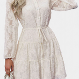 Soreia Vestido Camisero Botones Manga Texturizada Exclusivo